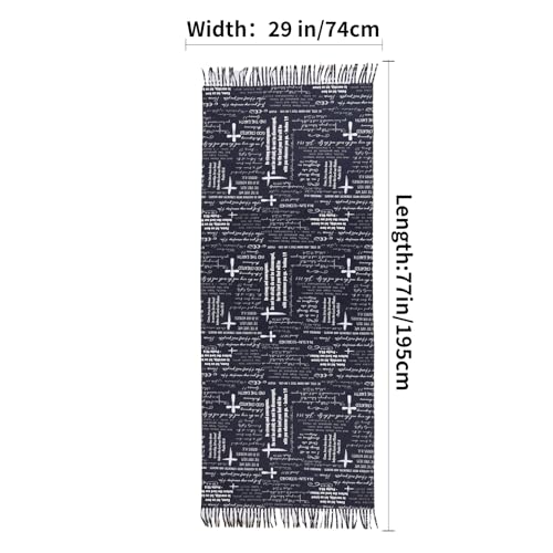 Prayer Shawl Christian Wrap Scarf For Women Prayer Scarves for Christian Scarf Gift - color: Black