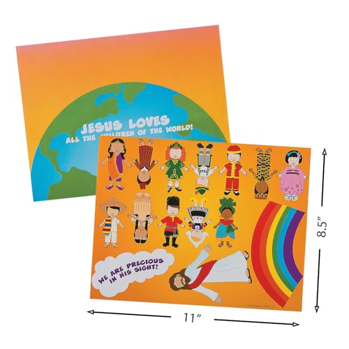 Fun Express Jesus & The Children Magnet Craft Kit – DIY Christian Craft Kids – Perfect Sunday School Church Events Religious Education & Home Activities – Engaging & Easy-to-Make Magnets – 12 Pieces