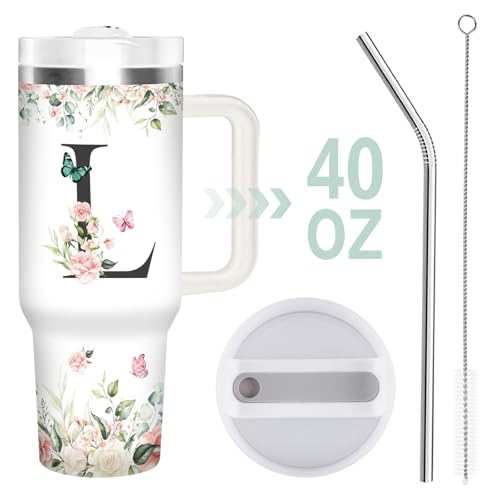 Christian Gifts for Women, Monogrammed L Tumbler 40Oz - style: Initial L cup