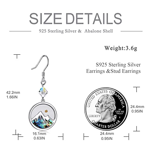 AOBOCO Mustard Seed Earrings for Women Sterling Silver Mountain Cross Earrings Dangle Christian Religion Jewelry Mothers Day Birthday for Mom Wife Friends - style: Round Crystal Earring