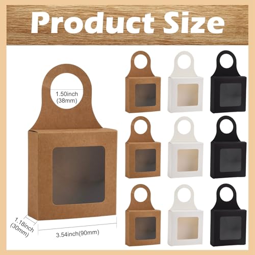 Gythara Square Wine Bottle Hanging Theme Paper Boxes, Present Wine Boxes with with Window Handle for DIY Party Favor, Wedding, Birthday, Empty Bottles Decor, 30 pcs 3 Colors - color: Square Wine Bottle Boxes-30 pcs