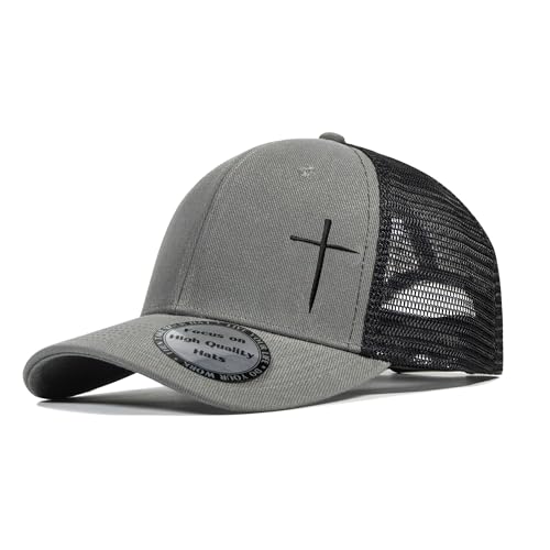 Christian Hats for Men Women,Jesus Cross Hat Christian Religious Gifts for Birthday/Christmas - color: 24.grey 02
