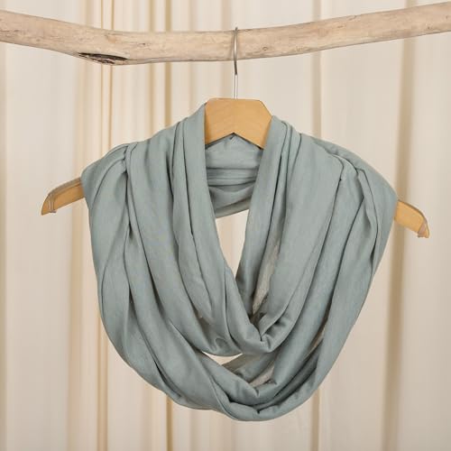 Hadley Wren Women's Classic Solid Soft Lightweight Everyday Infinity Scarf - color: Sage Green