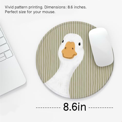 Cute Duck Funny Mouse Pad, Duck Gifts for Women, Office Supplies for Women, Small Mouse Pad Cute Desk Accessories for Girly Office Decor, Wireless Mouse Gaming Work Laptop 8.7x8.7 Inch - color: Goose Portrait