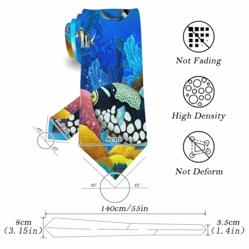 funny Ties for Men Business Novelty Men's Neckties for Festival Holiday Party Valentine's Day Wedding Christmas - color: Tropical Coral Reef
