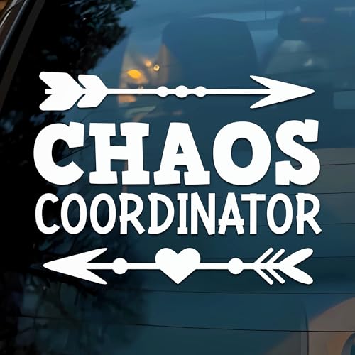 Chaos Coordinator Car Decal Funny Teacher Life, Office Workers Humor Car Windows Trucks Accessories Affirmations Vinyl Waterproof 6 Inches Bumper Sticker Gift for Mom Dad Friend Coworker - style: Chaos Coordinator