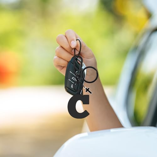Dabihu Letter Keychain Christian Letter A-Z Alphabet Keyring for Backpack Handbag Alphabet Monogram Key Chain - color: C