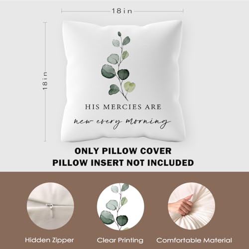 Christian Bible Scripture Pillow Covers 18x18,Eucalyptus Leaf Bible Verses Decoration Throw Pillow Covers for Home Living Room Bedroom