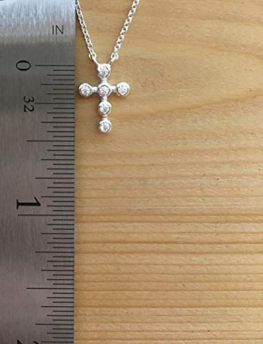 EFYTAL First Communion Gifts, Sterling Silver Dainty CZ Cross Necklace for Women, Confirmation Gifts for Teen, Baptism Gift for Women