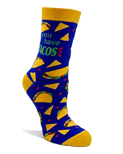 Fabdaz Funny Saying Go Away Unless You Have Tacos Women's Novelty Crew Socks - 1 Pair, 1 Size Fits Most