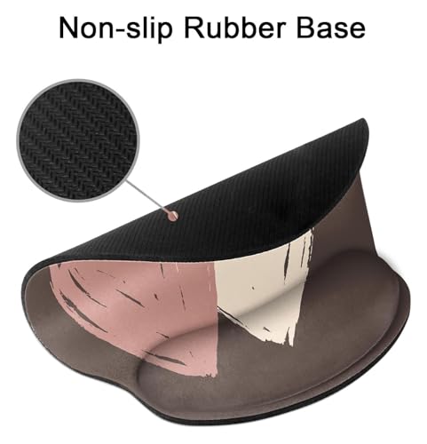 Britimes Ergonomic Mouse Pad with Wrist Support, Brown Heart Pattern - color: Brown Heart Pattern