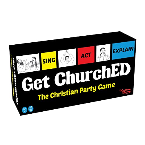 Kulture Games Get ChurchED | The Christian Party Game| Christian Gifts & Cards | Bible Trivia Game | Charades Games | Family & Youth Groups | Bible Quiz (Sing, Act/Charades, Explain) - style: Get ChurchED