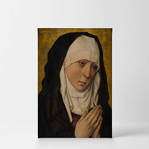 Smile Art Design Mater Dolorosa (Sorrowing Virgin) by Dieric Bouts Reproduction Canvas Wall Decor Christ and the Virgin Diptych Oil Paint Marry Jesus Religious Gift Christian Ready to Hang - 12x8 - color: Christian Canvas V15, size: 12"L x 8"W