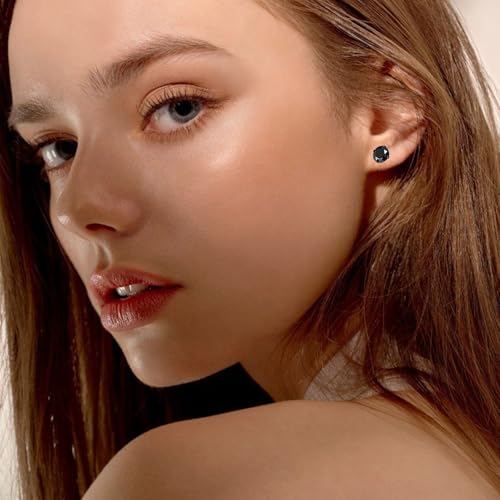 NEWITIN 24 Pairs Stainless Steel Earrings for Men Hypoallergenic Inlaid Cubic Zirconia Studs Hoop Earring Cross Dangle Earrings Unisex Punk Stud Earring for Women Men - color: Different Black