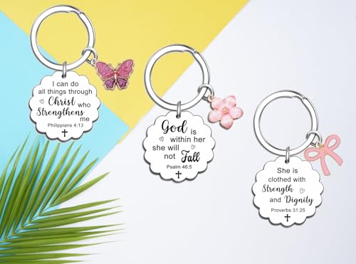 Christian Gifts for Women Bible Verse Christian Keychain Inspirational Spiritual Religious Faith Gifts Stuff Accessories Cute Cross Keychain