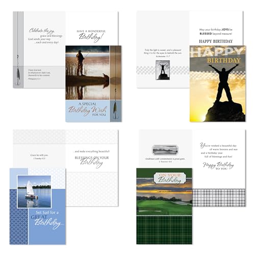 Faithfully Yours Religious Birthday Cards For Men 12 Pack