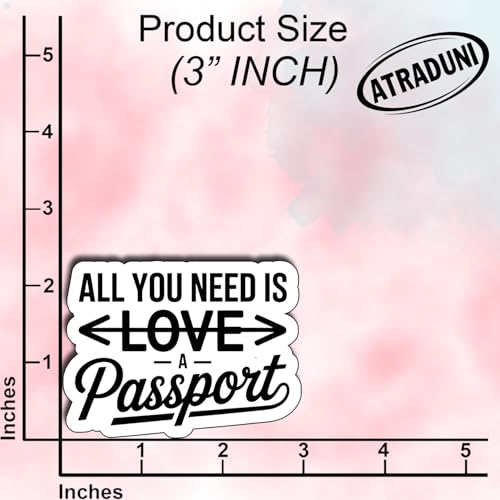 (3Pcs) All You Need is A Passport Stickers Funny Travel Quote Wanderlust Adventure Gifts Waterproof Vinyl Decals for Suitcase Laptop Water Bottle Car Size 2.3" x 3" - color: All You Need is a Passport