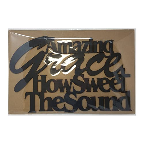 Inspirational Word Art, Christian Faith Biblical Verse Wall Sign, Hand-Made Wooden Decoration Plaque for Home, Office, Church (Amazing Grace How Sweet The Sound) - color: Amazing Grace - How Sweet The Sound