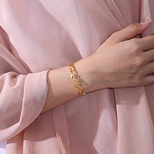 Qitian Islamic Jewelry Gifts for Women Allah Gold Bangles Bracelets Ayatul Kursi Arabic Cuff Bracelet for Women Men Islam Eid Ramadan New Year Gifts - color: P-Gold-Oriental