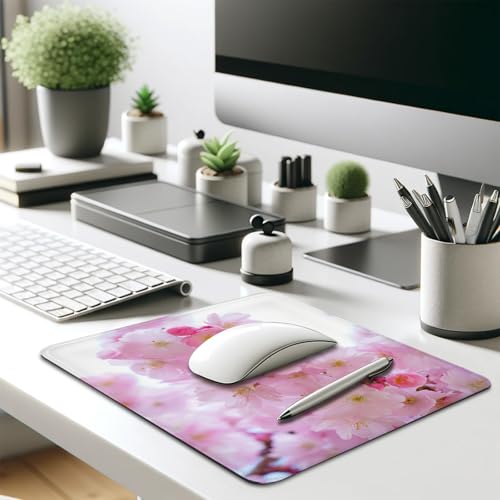 Pink Sakura Cherry Blossoms Design, Spring Floral Nature Flowers Desk Mat - color: Color_DE0013XX