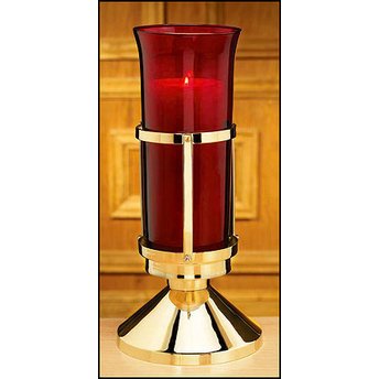 Religious Supply Center Sanctuary Lamp with Ruby Sanctuary Globe