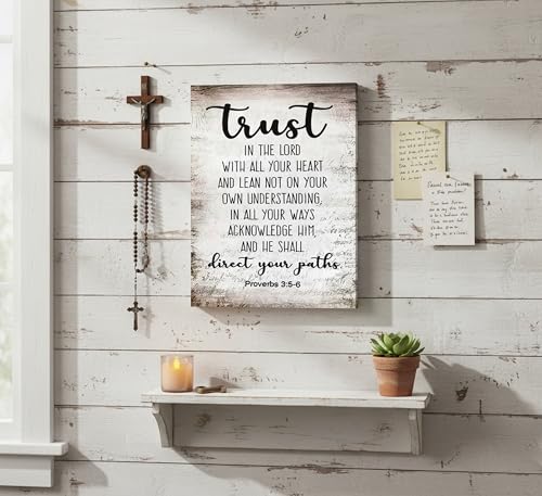 YOXORDQ Proverbs 3:5-6 Bible Verse Wall Art-Canvas Wrapping 12x16in - color: 3:5-6 Bible, size: 16"L x 12"W