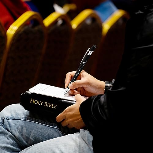 Fuutreo 50 Pcs Christian Pens Gift Bulk Bible Verse Inspirational Ballpoints Screen Touch Positive Scripture Metal Pens for Bible Set Church Member Grandparents Clergy Pastor Women Men(Black) - color: Black