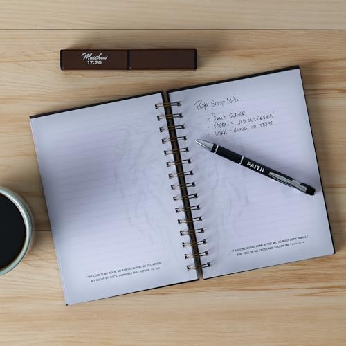 Christian Art Gifts Faith Ballpoint Pen for Men, Black & Brown - color: Black & Brown/Faith, size: 1 Count (Pack of 1)