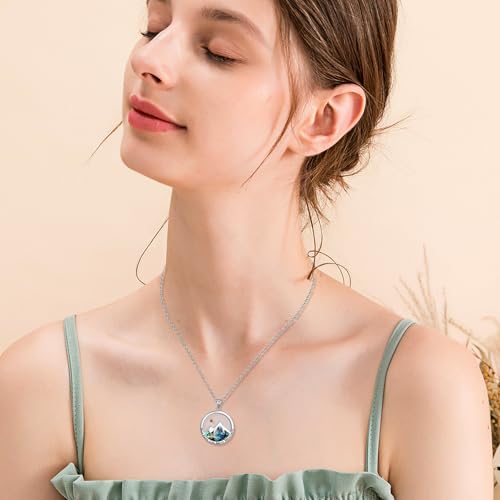 OIDEA Mustard Seed Necklace Jewelry Set: Womens Abalone Mustard Seed Necklace Bracelet Earrings Mountain Cross Bracelet Round Dangle Earrings Religious Christian Faith Jewelry Gifts - color: Mustard Seed-a