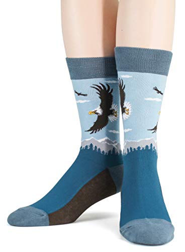 Foot Traffic Men's Outdoor-Themed Socks for Nature Lovers, Sizes 7–12 - color: Eagle