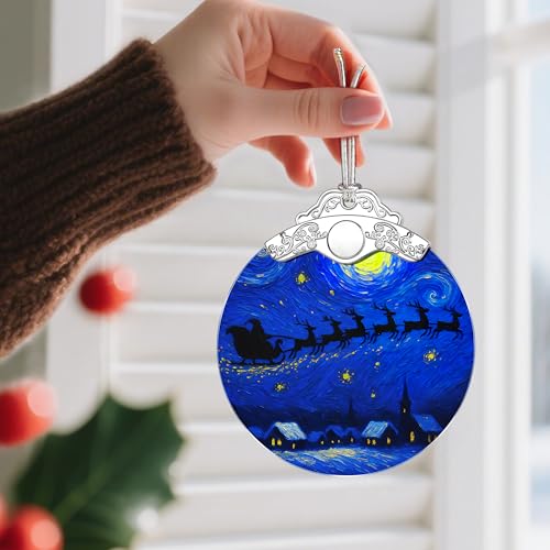 Starry Night Stained Glass Ornament - Christmas Decorations for Tree | Christmas Ornaments | Holiday Ornament – Holiday Party Gifts | Xmas Gifts | Gift Exchange | Gift Idea - color: Style 2-starry Night