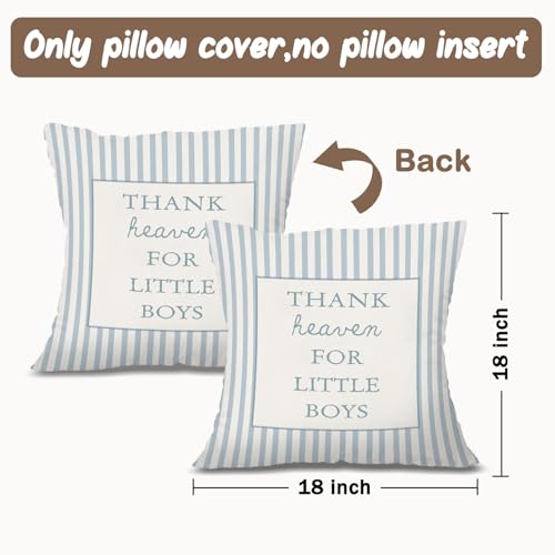 Boys Nursery Pillow Covers 18x18,Thank Heaven for Little Boys - color: Boys