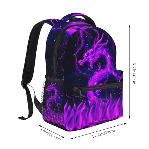 Giwawa Purple Dragon Backpack for Girls Boys Kids Cool Lighnting Bookbags - color: Puple