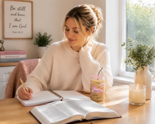 Christian Gifts For Women – Bible Verse Coffee Mug 16oz, My Daily Bible Affirmations Tumbler, Religious Gift & Bible Accessories for Sister, Iced Coffee Cups with Lid & Straw, Pink Bow Design - color: Pink bow