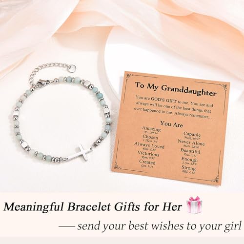 Religious Cross Bracelet for Women Girls, Christian Gifts - color: Granddaughter