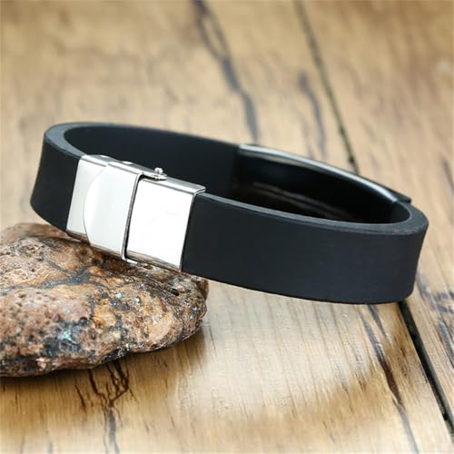Bible Verse Isaiah 6:8 Bracelets - 2Pcs Inspirational Isaiah 6 8 Cuff Bracelet with Cross Symbol Christian Jewelry Silicone Wristband with Bible Quote For Men Women - color: Black+Blue