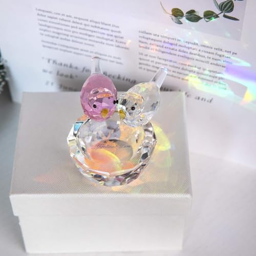 3.3'' Crystal Bird Figurine Collectible Art Glass Animal Gifts for Women - style: Double Birds