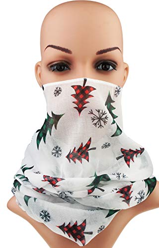 VIVIAN & VINCENT Gift Wrapped Fall Winter Soft Lightweight Holiday Sheer Infinity Christmas Scarf for Women Girls - color: Plaid Christmas Tree Red and Green