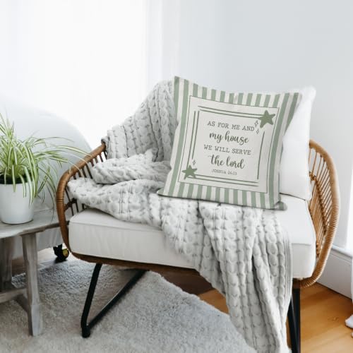 Christian Bible Verse Decorative Throw Pillow Cover 18x18 Inch
