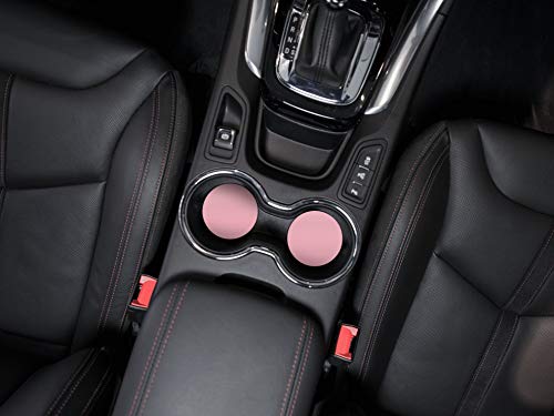 , Solid Light Pink Design Absorbent ROUND Fabric Felt Neoprene Car Coasters for Drinks, 2pcs Set - color: Solid Light Pink