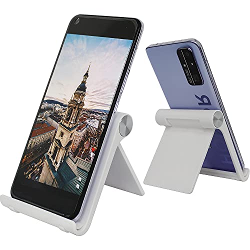 Mayten Foldable Cell Phone Stand for iPhone - Adjustable Phone Holder with Wide Compatibility, Portable Desktop Dock for iPhone 15/14/13/12/11/Pro/Max/SE, Galaxy, Pixel, Anti-Slip Design (White) - color: White