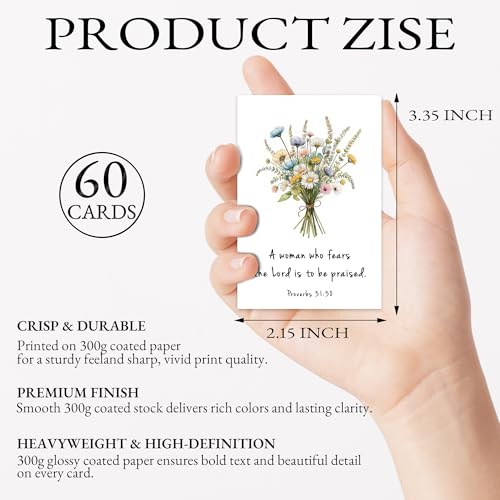 Wildflower Bible Verse Cards, 60 Mini Prayer Cards for Women - color: Wildflower