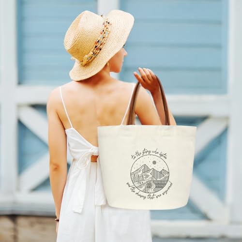 Tote Bags for Women Acotar Gifts for Women Canvas Tote Bags Aesthetic Acotar Velaris Merch Fantasy Novel Inspired Book Lover Gifts Grocery Beach Bag Shopping Handbag -12 - style: To the Stars Who Listen and the Dreams -12