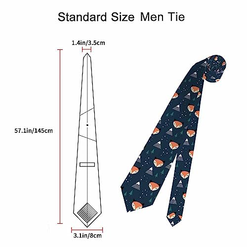Funny Men's Tie Halloween Men's Neckties for Mens Wedding Party Work Casual Holiday - color: Fox