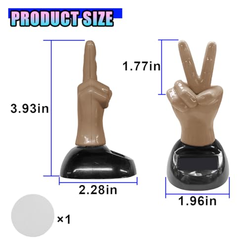 Swing Finger Car Dashboard Decoration, Solar Powered Waving Hand Figure Ornament, Funny Stress Relief Interior Decor for Car Home Office(Skin) - color: Skin