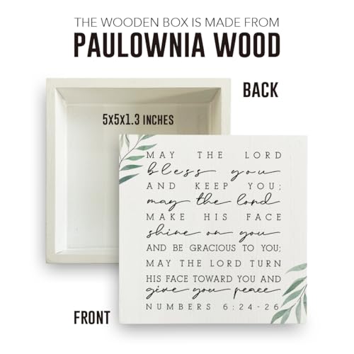 Christian Home Decor,Jesus Decor,Religious Gifts, May The Lord Bless You And Keep You Sign,Inspirational Gifts for Women Men Bible Verse Wooden Box Sign for Home Office Prayer Room - color: May The Lord Bless You And Keep You