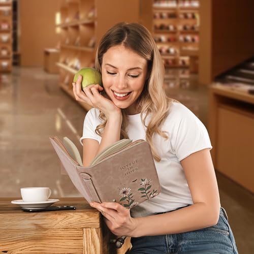 Bible Cover Case, Premium, Leather Carrying Case with Handle&Zippered Pocket for Standard Size and Bible Accessories, Large Bible Bag, Ideal Gift for Women Men Lady Girls