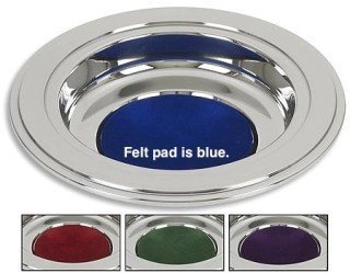 Silver Tone Offering Plates (Blue Felt Pad) - color: Blue Felt Pad