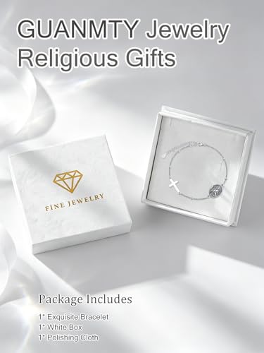 Patron Saint Medal Bracelets for Women Silver Rosary Bracelet