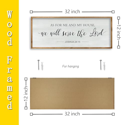 As for Me and My House We Will Serve the Lord Wall Decor 32"×12" Wood - color: As for Me and My House (Wood), size: 32"L x 12"W